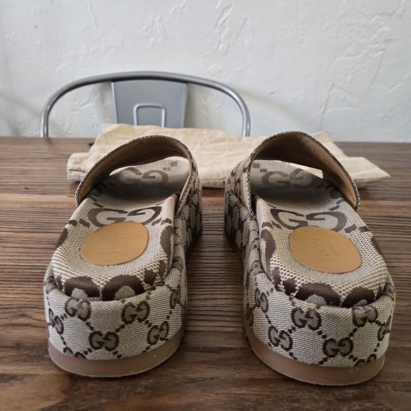Gucci Angelina Maxi GG Platform Slide Sandals #623212 Size 37.5 Us 7.5 - Picture 9 of 16